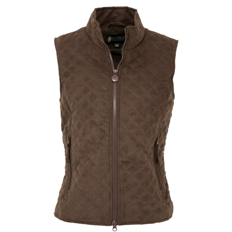 Fashions * | Outback Trading Company Ladies Brown Grand Prix Vest 2958-Brn Promotions