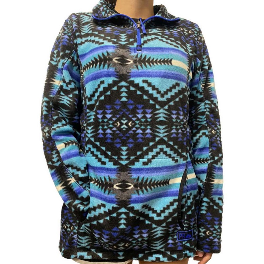 Fashions * | Powder River Ladies Aztec Fleece Black Pullover Jacket Prwo91Rzxv-01 Exclusive