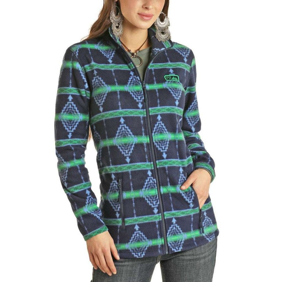 Fashions * | Powder River Outfitters Ladies Full Zip Aztec Fleece Jacket 52-1039-41 Crazy Deals