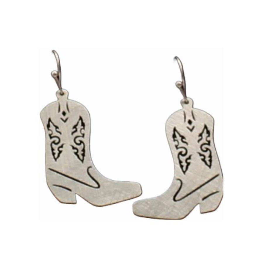 Booties * | M&F Western Sterling Silver Cowboy Boot Drop Earrings D460012736 Crazy Deals