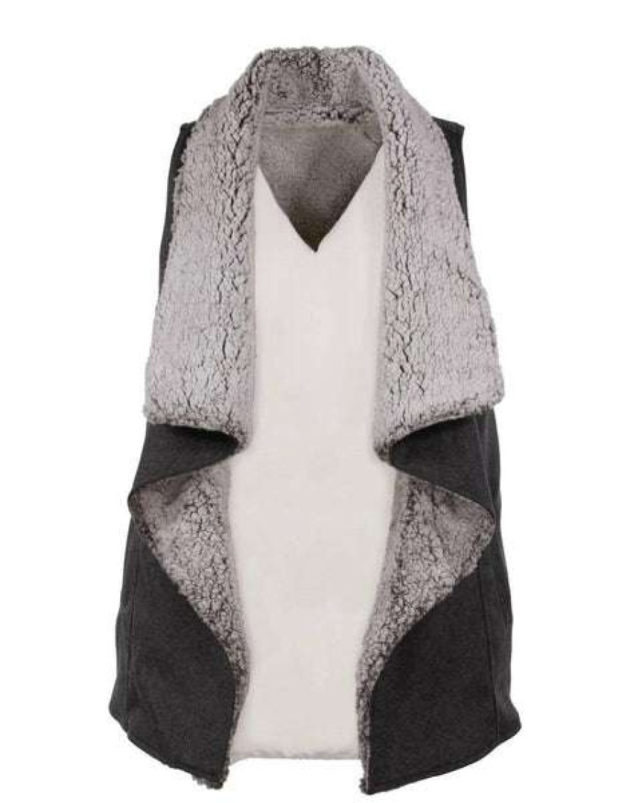 Fashions * | Outback Trading Company Ladies Carmella Charcoal Vest 29680-Chr Online Grey