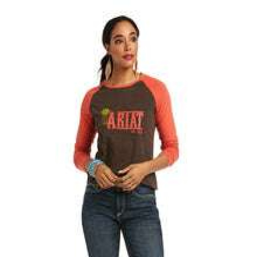 Fashions * | Ariat Ladies Real Windmill Long Sleeve Graphic T-Shirt 10038063 Good Quality