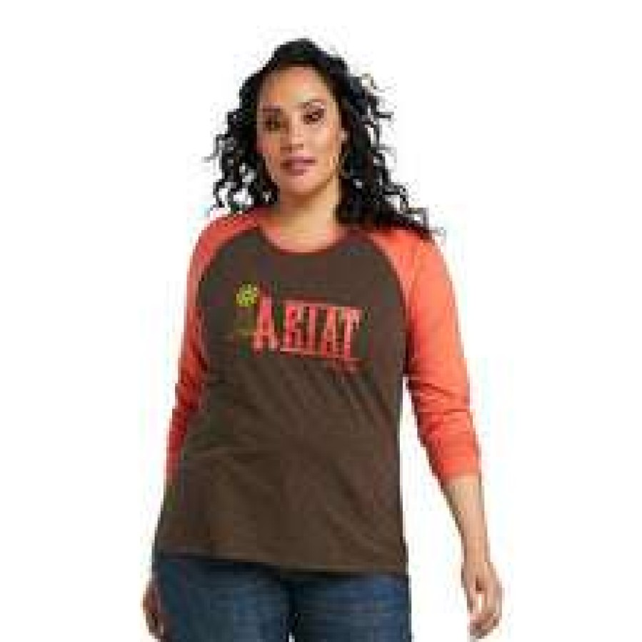 Fashions * | Ariat Ladies Real Windmill Long Sleeve Graphic T-Shirt 10038063 Good Quality