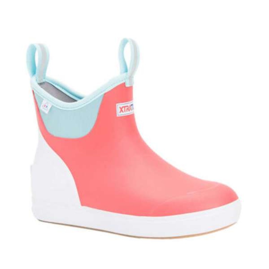 Booties * | Xtratuf Ladies Yulex Ankle Deck Eco Coral Pull On Boots Xwab-7Ec Excellent Quality