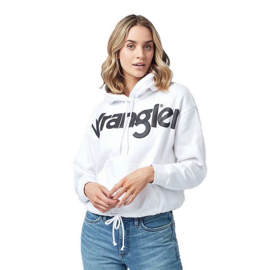 Fashions * | Wrangler Ladies Retro Moonstone White Pullover Hoodie 112322120 Store