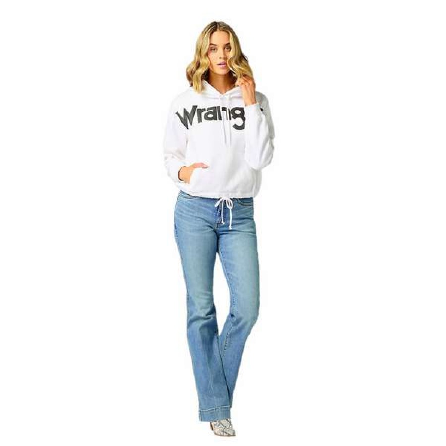 Fashions * | Wrangler Ladies Retro Moonstone White Pullover Hoodie 112322120 Store