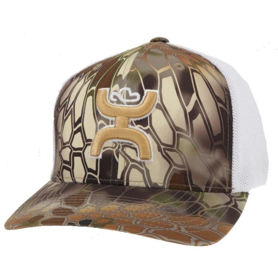 Fashions * | Hooey Men'S Bass 5-Panel White Flexfit Cap 2155Brwh Fashion Brown