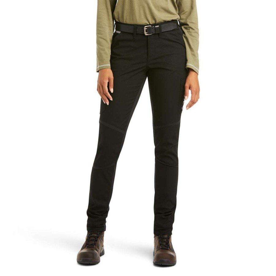 Fashions * | Ariat Ladies Rebar Durastretch Ripstop Black Cargo Pants 10036688 Online