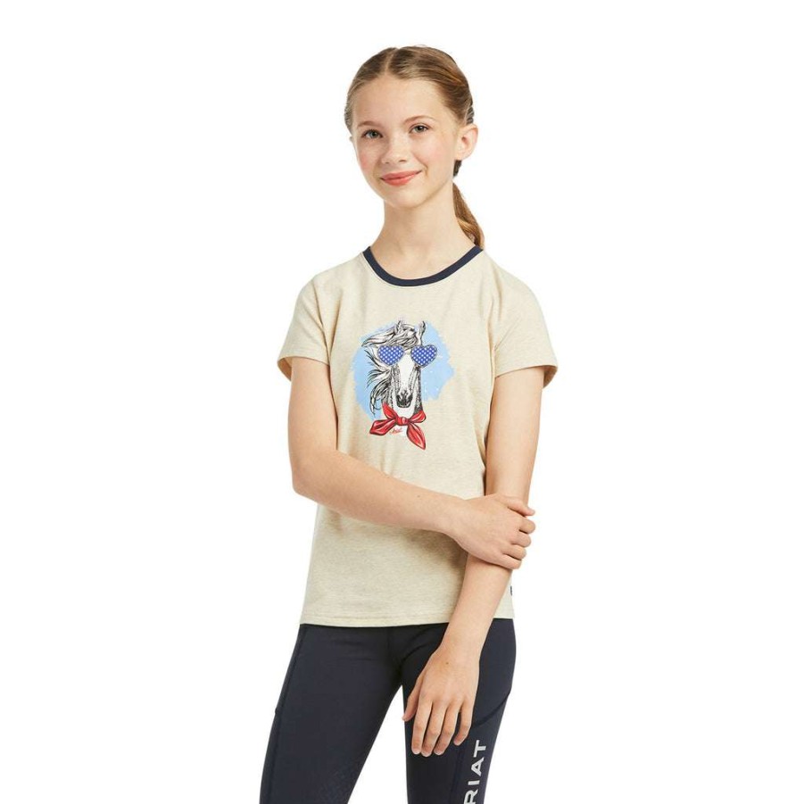 Fashions * | Ariat Children'S Fabulous Oatmeal Short Sleeve T-Shirt 10039648 Online