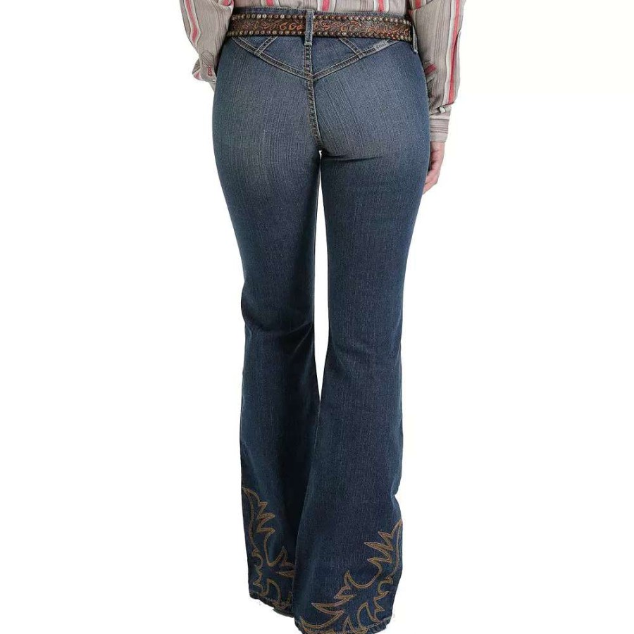 Fashions * | Cruel Denim Ladies Hannah Dark Stone Flare Jeans Cb18954071 Special Style Blue