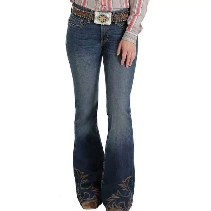 Fashions * | Cruel Denim Ladies Hannah Dark Stone Flare Jeans Cb18954071 Special Style Blue