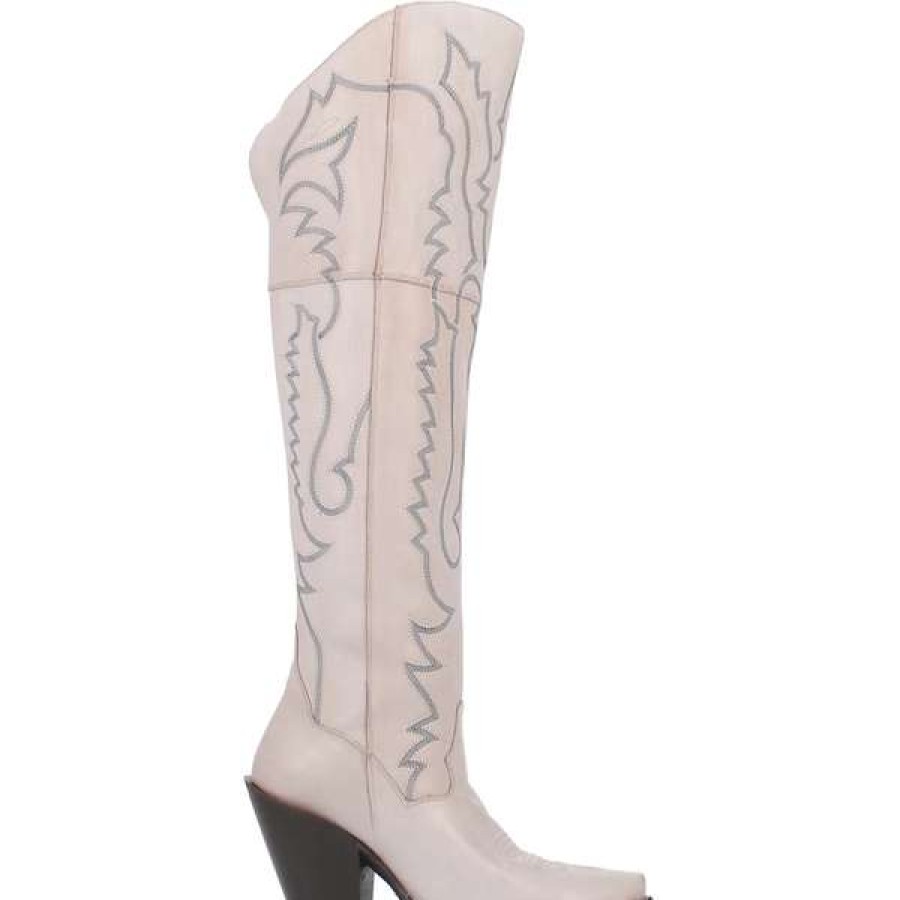 Booties * | Dan Post Ladies Loverly Snip Toe Tall Leather Boots Dp4377 Online White