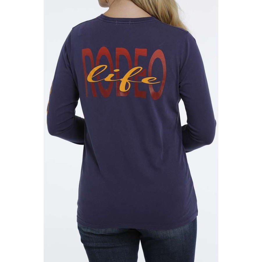 Fashions * | Cinch Ladies Purple "Rodeo Life" Long Sleeve T-Shirt Msk7895002 Lower Prices