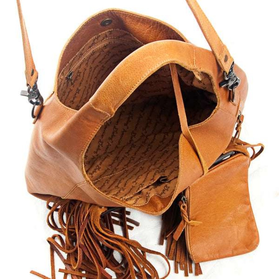 Fashions * | American Darling Brown Leather Sunflower With Fringe Purse Adbg622A Promotions