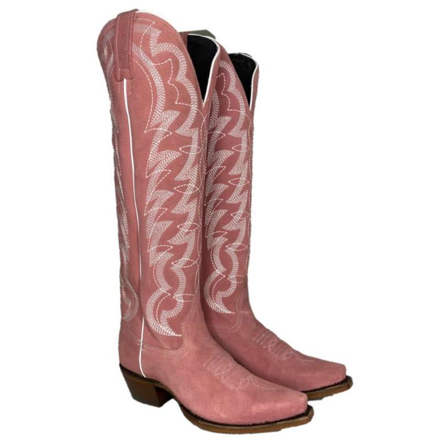 Booties * | Caborca Silver Tennessee Whiskey Gamuza Rosa Snip Toe Boots Slmaf056 Bestsellers Pink