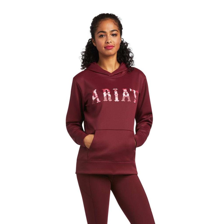 Fashions * | Ariat Ladies Tek Zinfandel Hoodie 10039815 Shop Purple