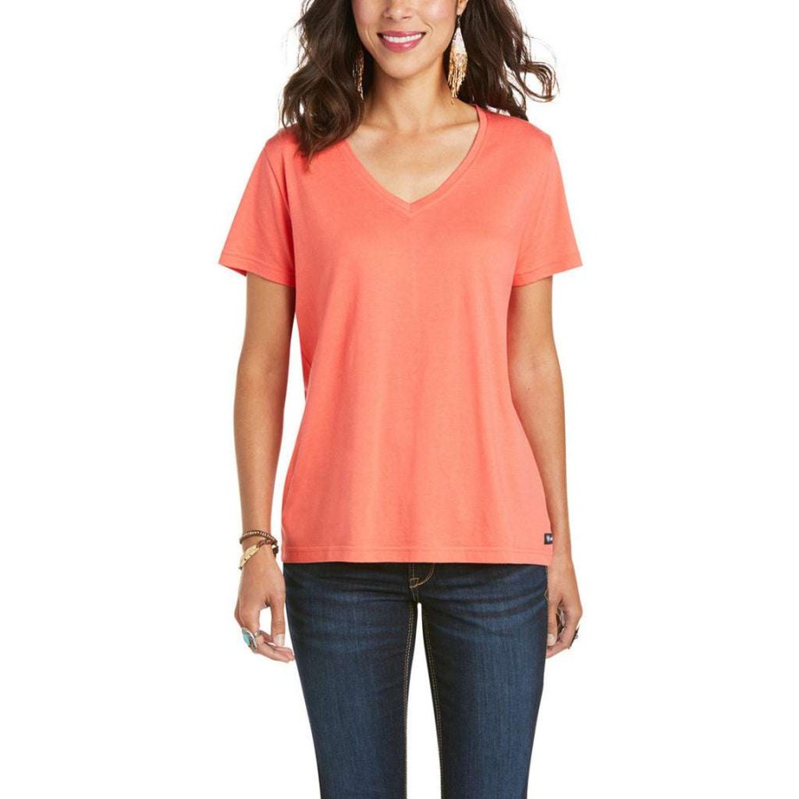 Fashions * | Ariat Ladies Element Coral Lipstick Short Sleeve T-Shirt 10035205 Exclusive