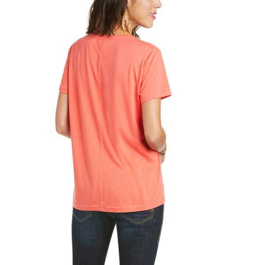 Fashions * | Ariat Ladies Element Coral Lipstick Short Sleeve T-Shirt 10035205 Exclusive