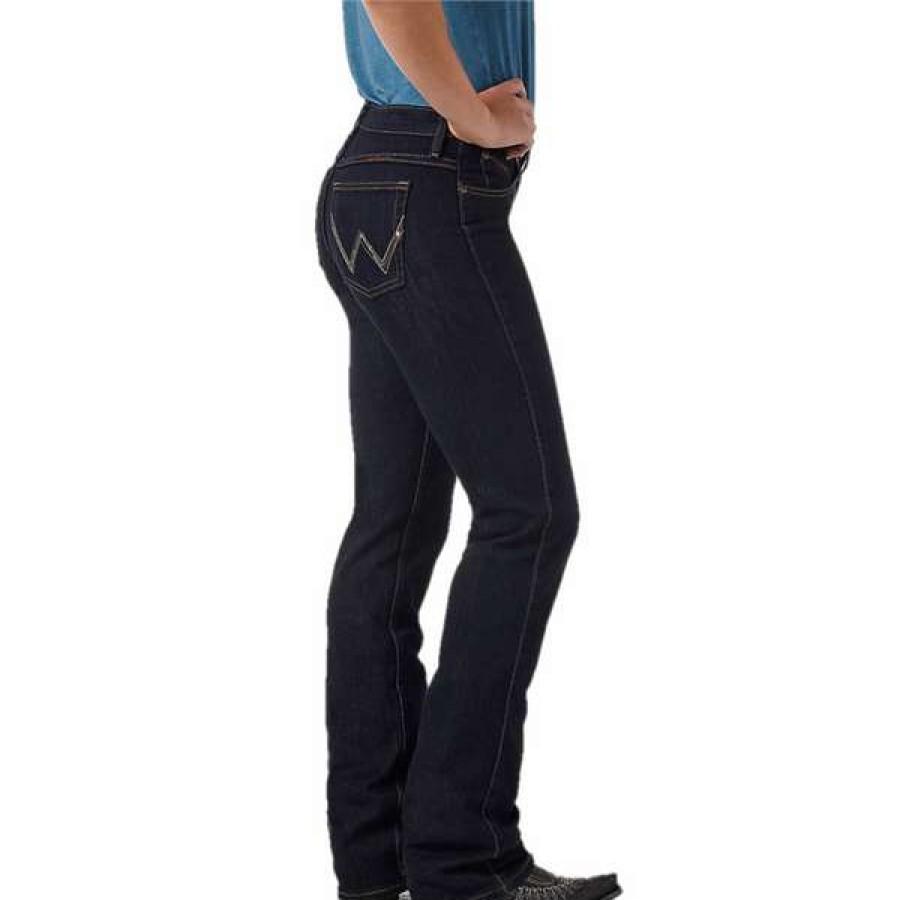 Fashions * | Wrangler Ladies Ultimate Riding Q-Baby Mid-Rise Bootcut Jeans Wrq20St Flash Sale Blue