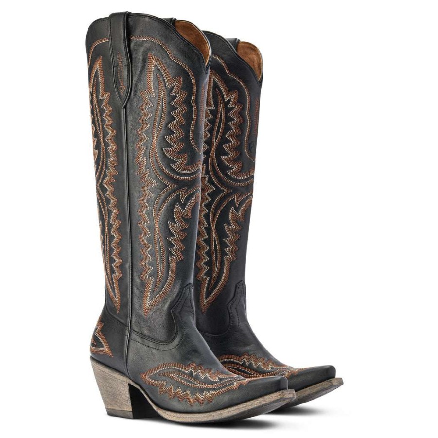 Booties * | Ariat Ladies Casanova Brooklyn Black Tall Western Boots 10042447 Shop