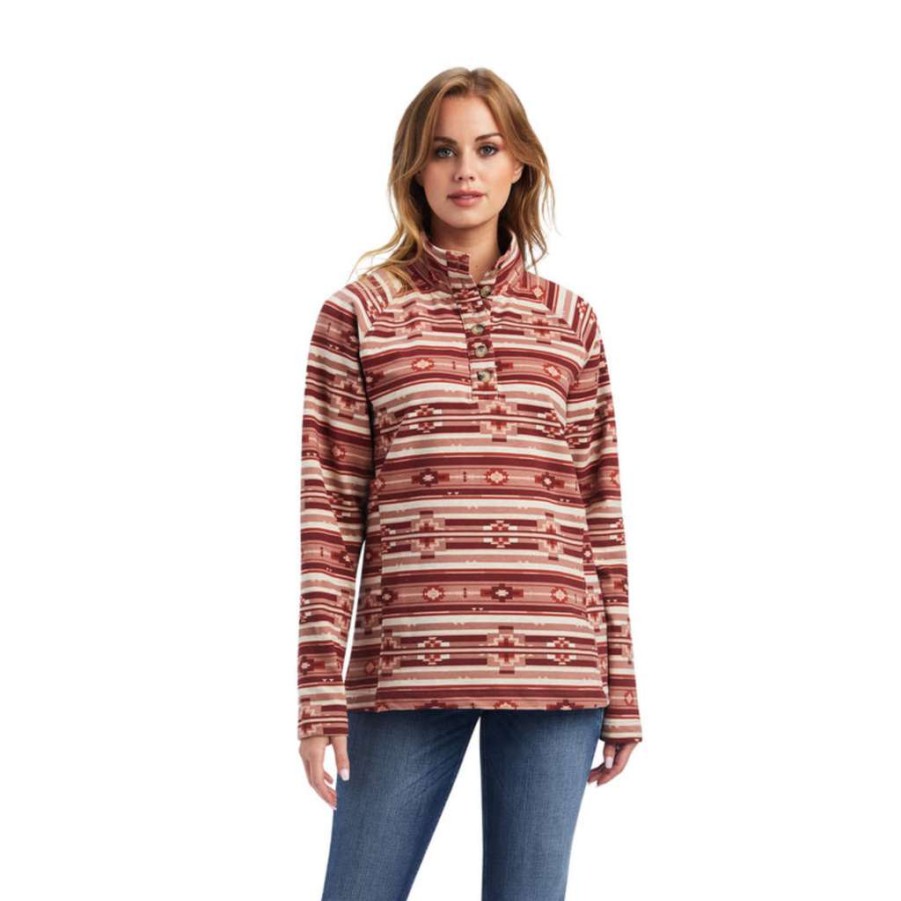 Fashions * | Ariat Ladies R.E.A.L Comfort Southwest Spice Sweatshirt 10041809 Good Quality Red