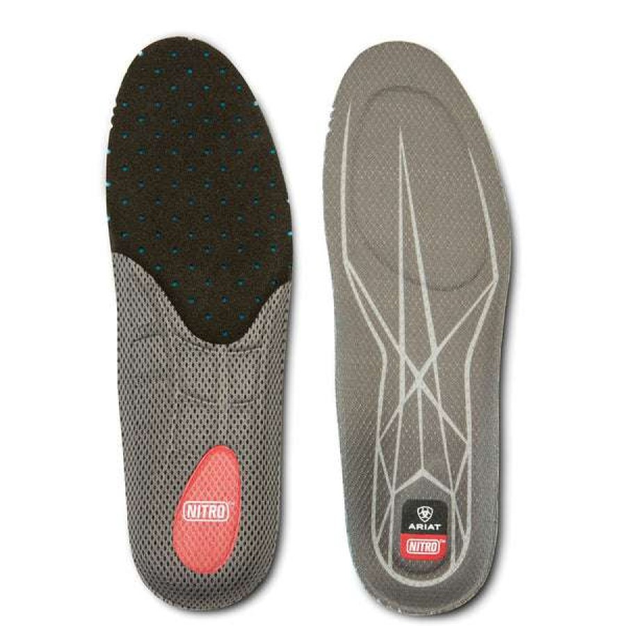 Fashions * | Ariat Ladies Nitro Round Toe Black Footbed Insole 10031359 Good Quality Grey