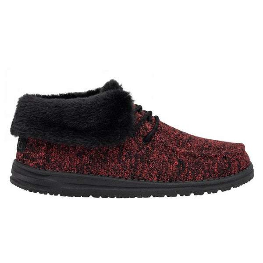 Shoes * | Hey Dude Ladies Britt Lumberjack Shoes 121776853 Flash Sale Red