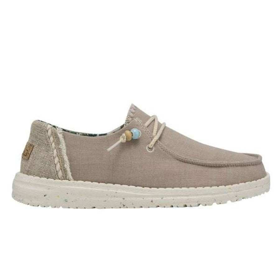 Shoes * | Hey Dude Ladies Wendy Natural Rose Slip On Shoes 122155005 Lower Prices Grey