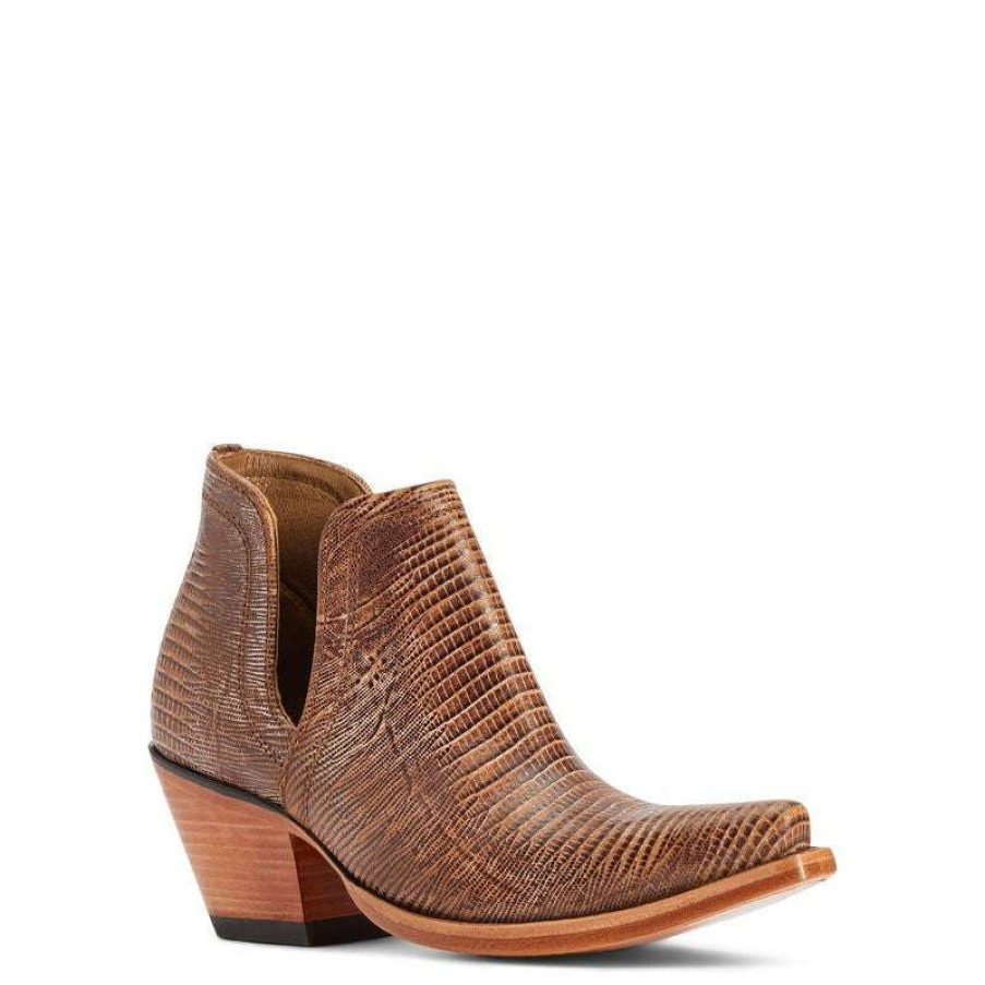 Booties * | Ariat Ladies Dixon Lizard Print Booties 10042456 Latest Fashion Brown