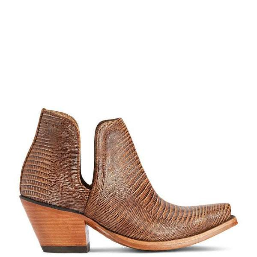 Booties * | Ariat Ladies Dixon Lizard Print Booties 10042456 Latest Fashion Brown