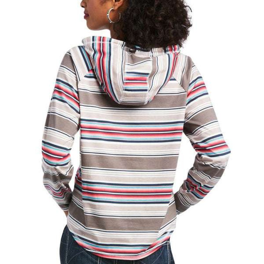 Fashions * | Ariat Ladies Hacienda Multi Pullover Long Sleeve Shirt 10039828 Exclusive Multi-Color