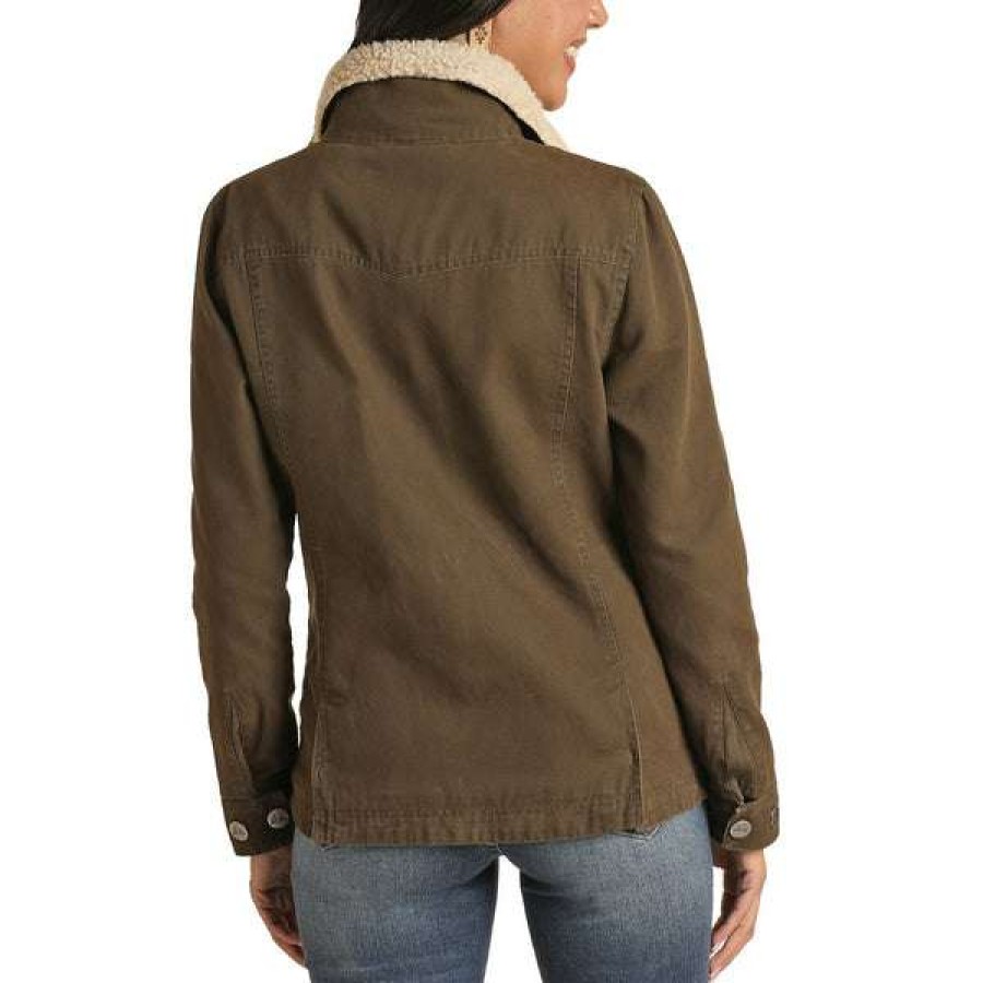 Fashions * | Powder River Outfitters Ladies Canvas Olive Rancher Jacket 52-1029-31 Shop