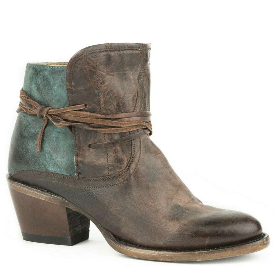 Booties * | Stetson Ladies Minx Teal Vintage Toe Booties 12-021-5109-1076 Fashion Brown