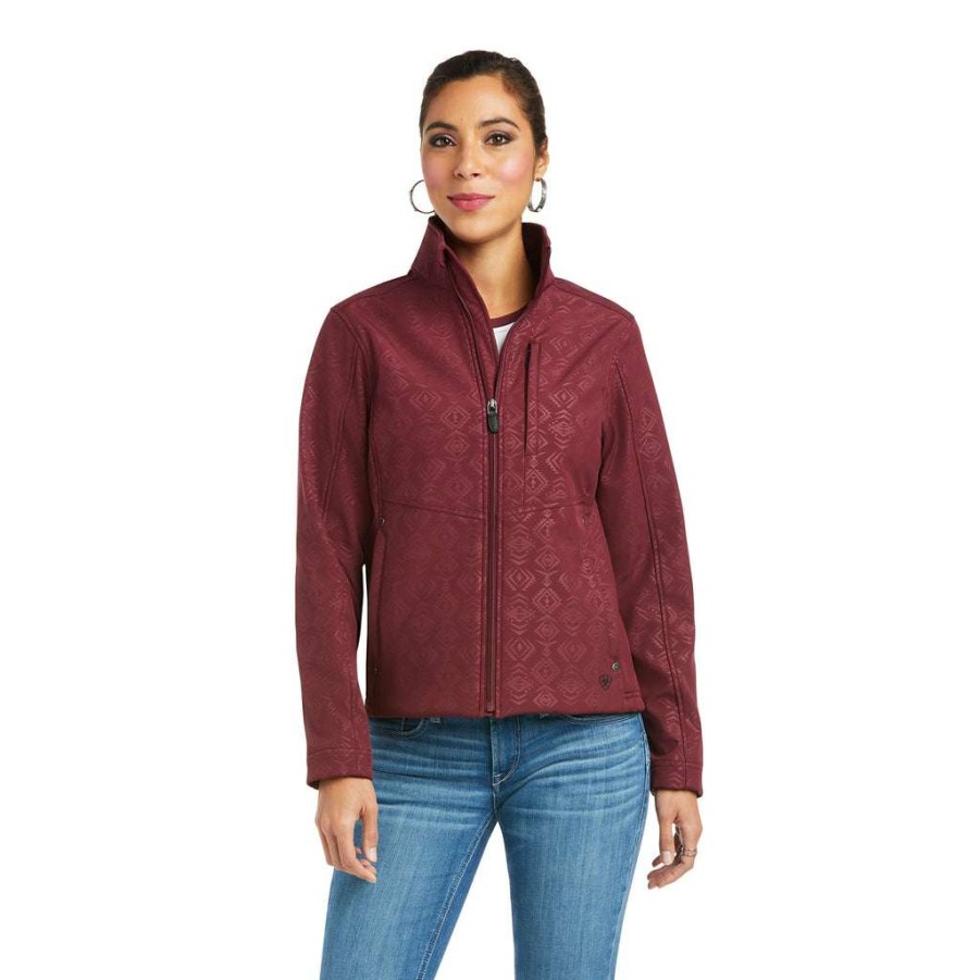 Fashions * | Ariat Ladies Real Windsor Wine Embossed Concealed Carry Jacket 10037450 Shop