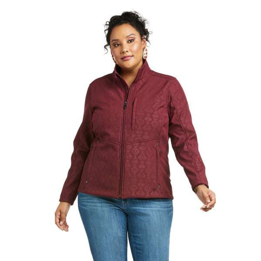 Fashions * | Ariat Ladies Real Windsor Wine Embossed Concealed Carry Jacket 10037450 Shop