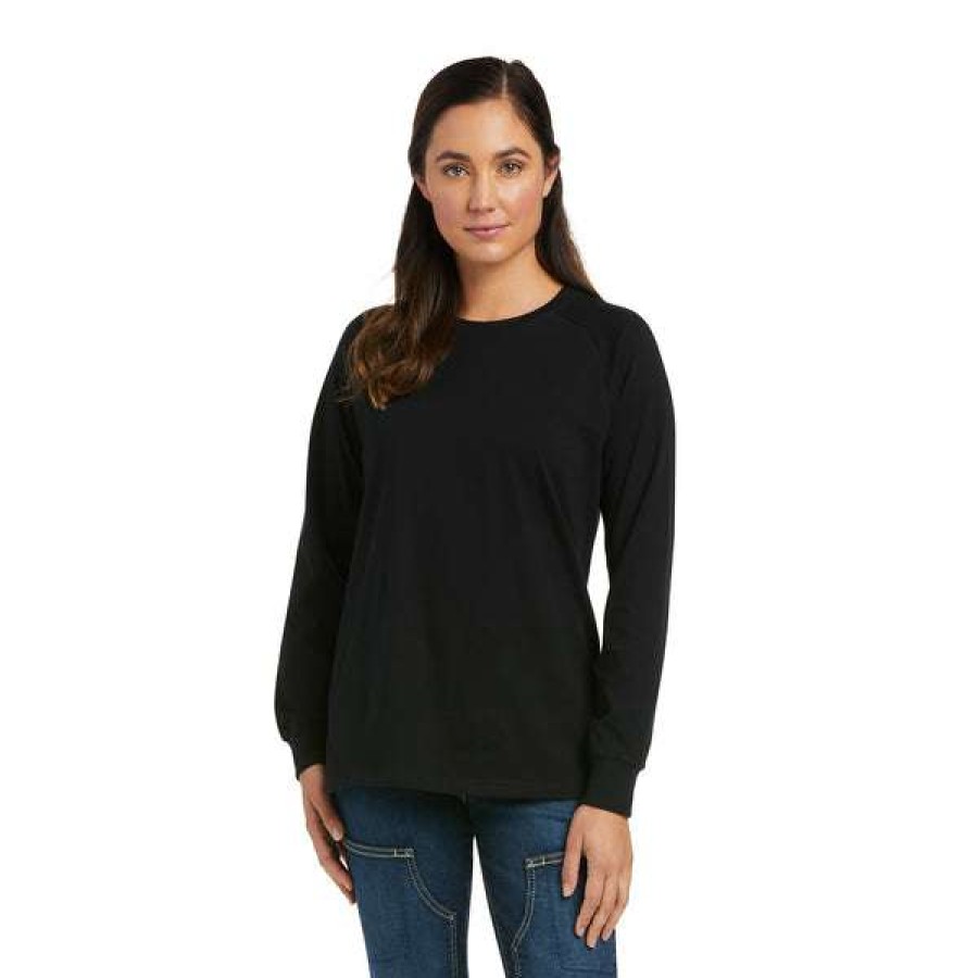 Fashions * | Ariat Women'S Rebar Cottonstrong Black Flag T-Shirt10037703 Bestsellers