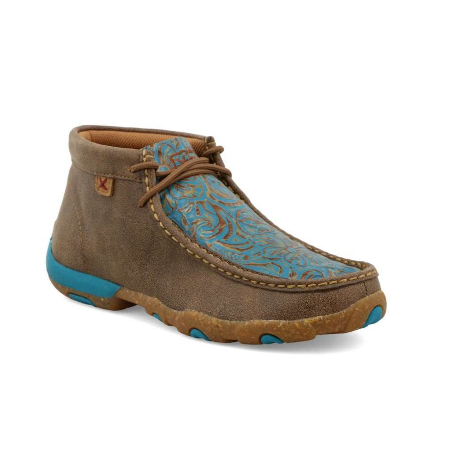 Shoes * | Twisted X Ladies Chukka Driving Moc Bomber & Turquoise Shoes Wdm0148 Online