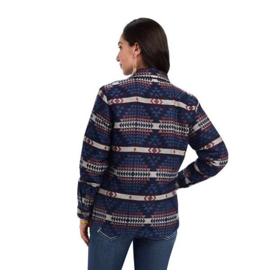 Fashions * | Ariat Ladies R.E.A.L. Shacket Mountain Peak Jacquard Jacket 10041576 Shop