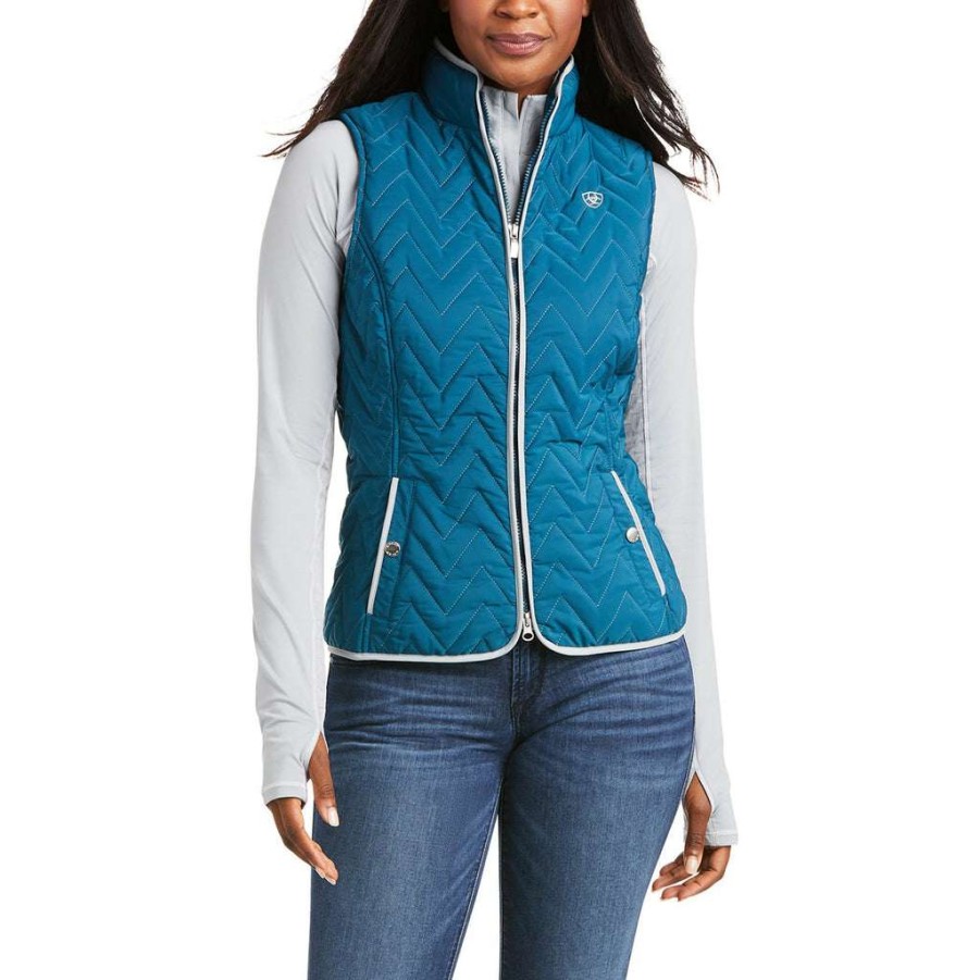 Fashions * | Ariat Ladies Ashley Eurasian Teal Insulated Vest 10037543 Latest Fashion