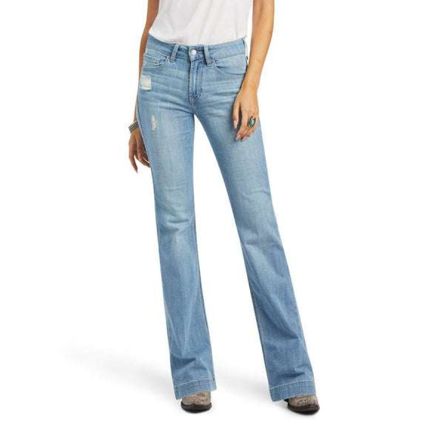 Fashions * | Ariat Ladies Aisha High Rise Denim Jeans 10040504 Special Style Blue