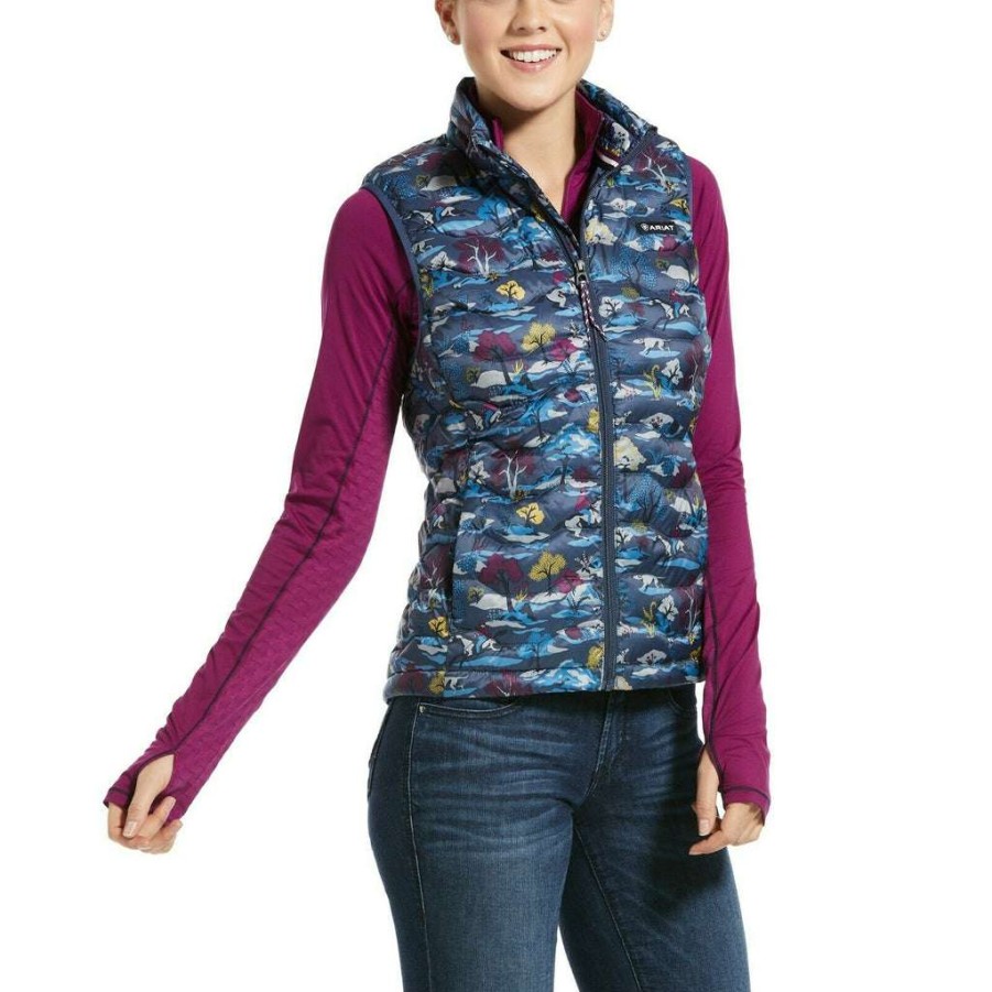 Fashions * | Ariat Ladies Ideal 3.0 Down Insulated Quilted Vest 10032643 Flash Sale Blue