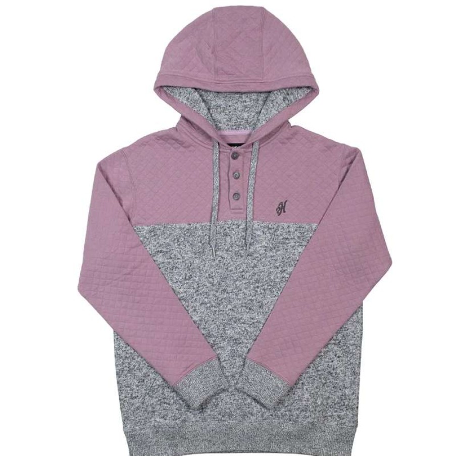 Fashions * | Hooey Ladies "Jimmy" Purple & Grey Quilted Hoodie Hh1202Plgy Discount Online