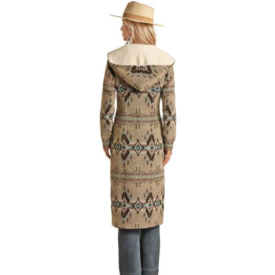 Fashions * | Powder River Outfitters Ladies Aztec Wool Long Coat Prwo92Rzyz-26 Lower Prices