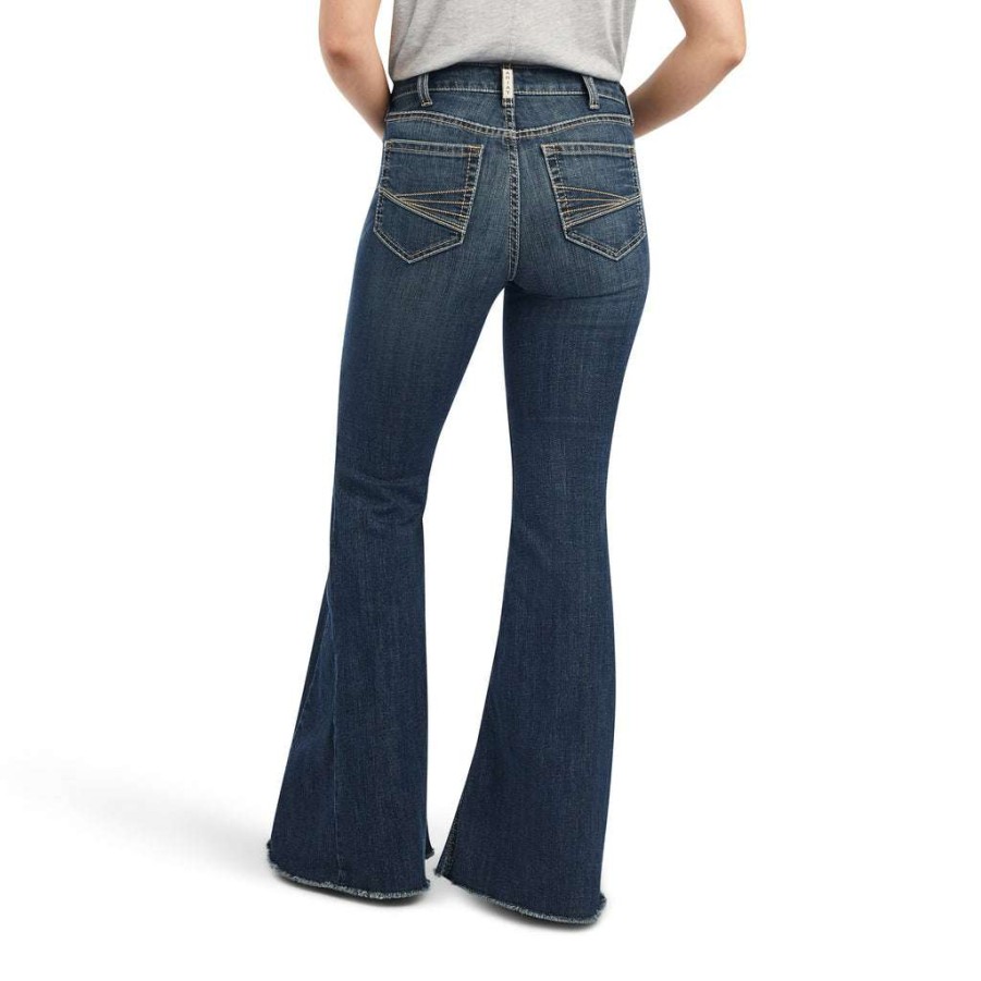 Fashions * | Ariat Ladies R.E.A.L High Rise Zinnia Extreme Flare Jeans 10041113 Special Offers Blue