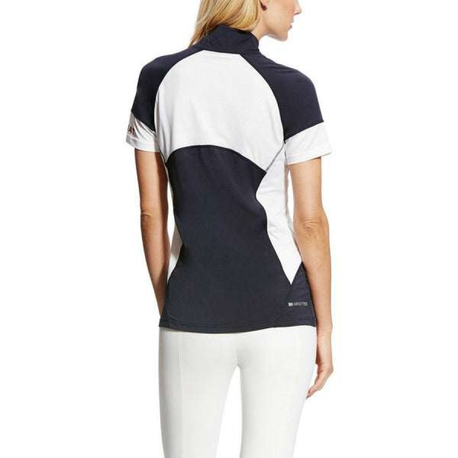 Fashions * | Ariat Ladies Navy Cambria Jersey Quarter Zip Shirt 10022181 Special Offers Blue