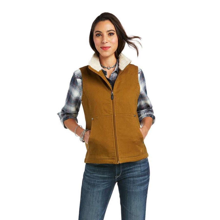 Fashions * | Ariat Ladies Real Outlaw Kelp Forest Full Zip Vest 10037452 Latest Fashion