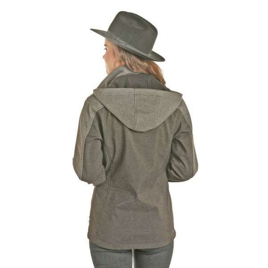 Fashions * | Powder River Outfitters Ladies Softshell Jacket 52-6672-03 Bestsellers Grey