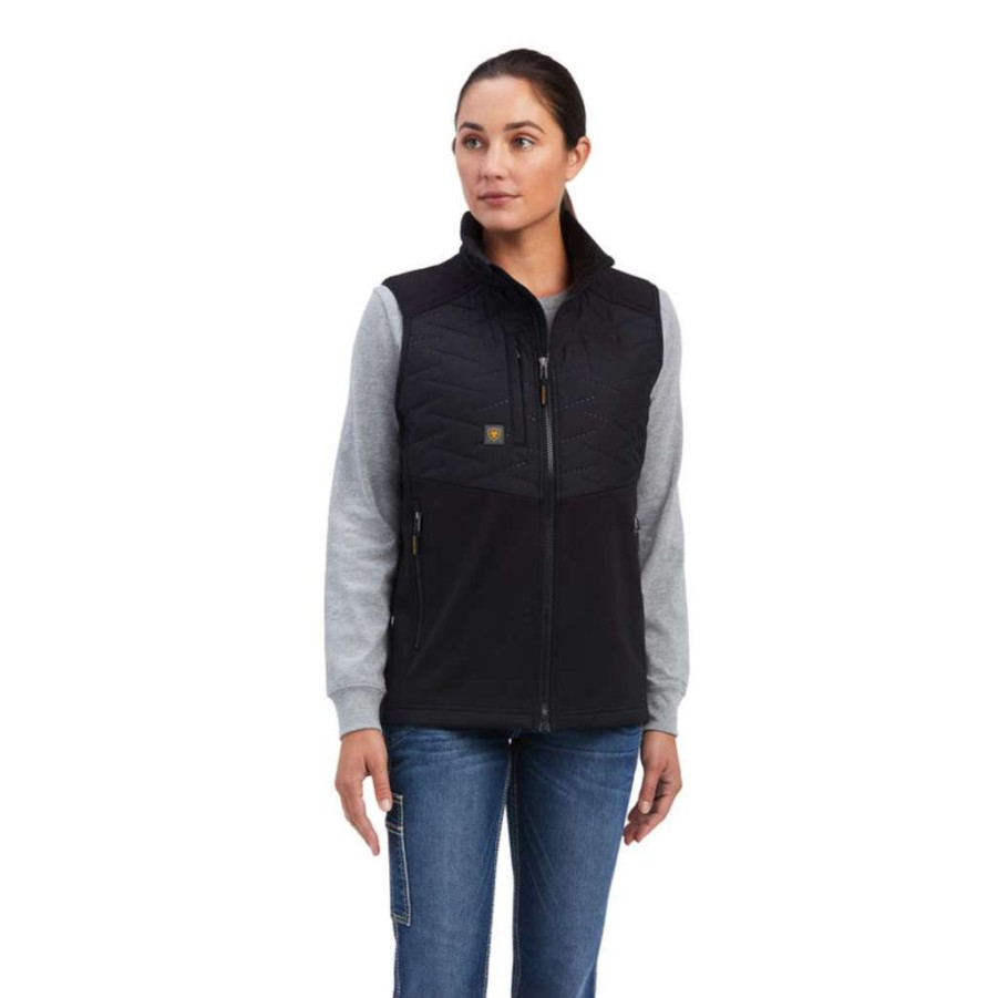 Fashions * | Ariat Ladies Rebar Cloud 9 Insulated Vest 10041473 Fashion Black