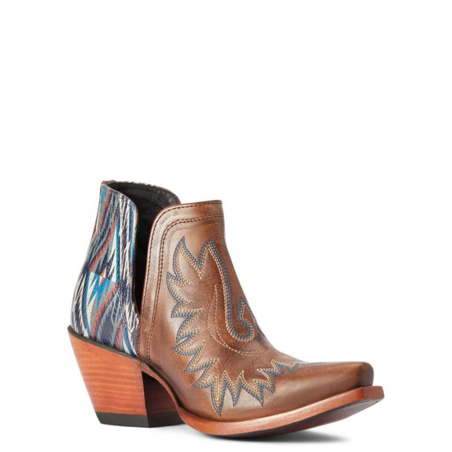 Booties * | Ariat Ladies Dixon Chimayo New Mexico Fiery Tan Booties 10042579 Fashionable Brown