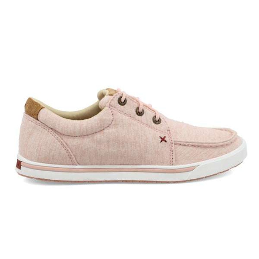 Shoes * | Twisted X Ladies Moc Toe Baby Slip-On Casual Shoes Wca0053 Excellent Quality Pink